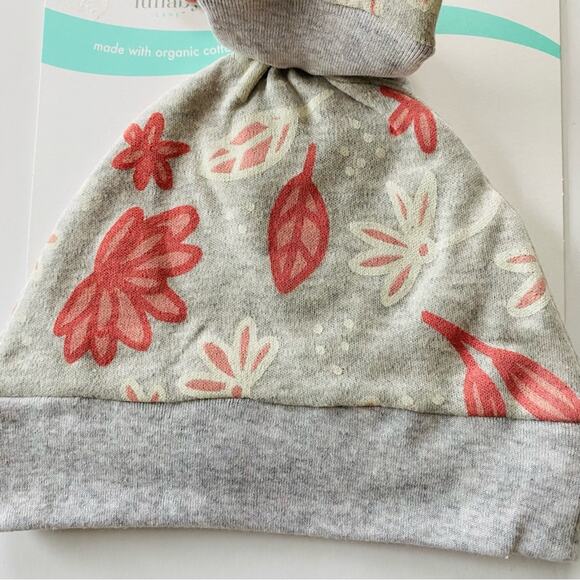 Lullaby Baby | Hat Mitten Set Floral Leaf Print NWT 100% Organic Cotton - Picture 2 of 4